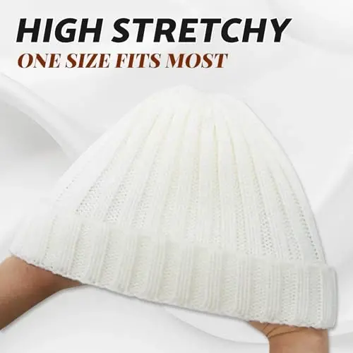 PFFY Thick Beanie Hat for Women Winter Knit Beanies Warm Hats Skull Cap | Cold Weather Knit Hat, Stocking Caps, Snow Warm Hats For Winter Toboggans, Running, Skating, Traveling, Camping, Outdoor - 5