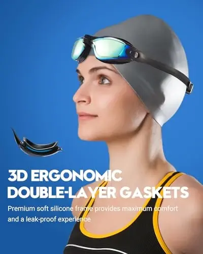 Vorshape Adult Swim Goggles 2 Pack No Leaking Goggles for Men Women Youth | Anti-Fog UV Protection Mirrored Swimming Glasses - VORSHAPE (1)