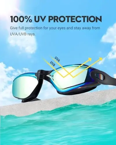 Vorshape Adult Swim Goggles 2 Pack No Leaking Goggles for Men Women Youth | Anti-Fog UV Protection Mirrored Swimming Glasses - 3