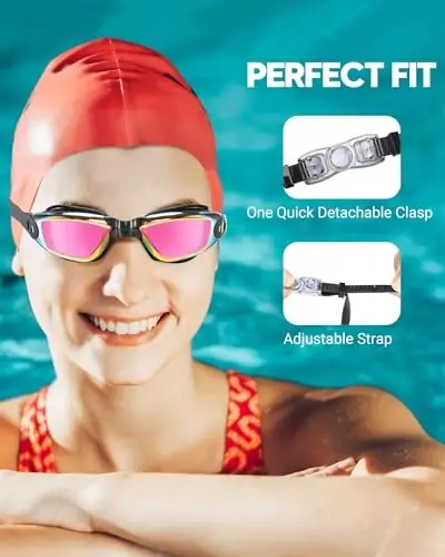 Vorshape Adult Swim Goggles 2 Pack No Leaking Goggles for Men Women Youth | Anti-Fog UV Protection Mirrored Swimming Glasses 