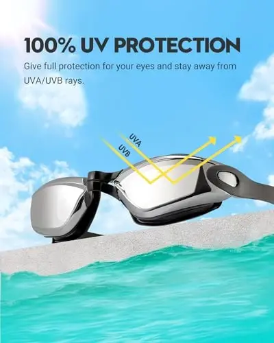 Vorshape Adult Swim Goggles 2 Pack No Leaking Goggles for Men Women Youth | Anti-Fog UV Protection Mirrored Swimming Glasses - 4