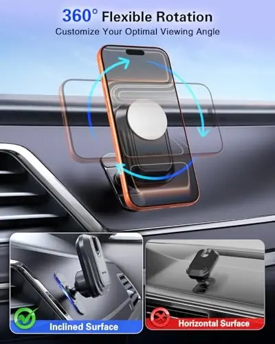 pop-tech Car Phone Mount for Socket Grip, Strong Sticky Cell Phone Holder for Auto Dashboard, Adjustable Adhesive Car Mount Compatible with Thick Wallet Grip Card Holder for iPhone Samsung - 4