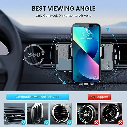 GUWEZ Phone Holder Car Mount for iPhone[Powerful Suction]Phone Mount for Car Dashboard Windshield Air Vent Universal Accessories[Thick Cases Friendly]Automobile Cell Phone Holder Fit iPhone Smartphone - 5