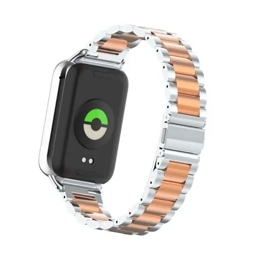 HOPMC Straps For Xiaomi Mi Band 8/9 Pro/Redmi Smartwatch 4/5 Metal Bracelet Protective Frame and 18MM Steel Mesh Wristband Bracelet for Women Men - 6