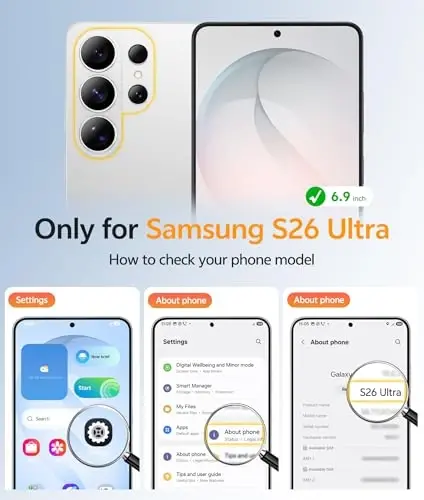 FNTCASE for Samsung Galaxy S26 Ultra Case, Compatible with Magsafe | Screen Protector, Full Camera Protection, Translucent Matte, 14FT Military Grade Drop Proof, Protective Phone Cover - 2