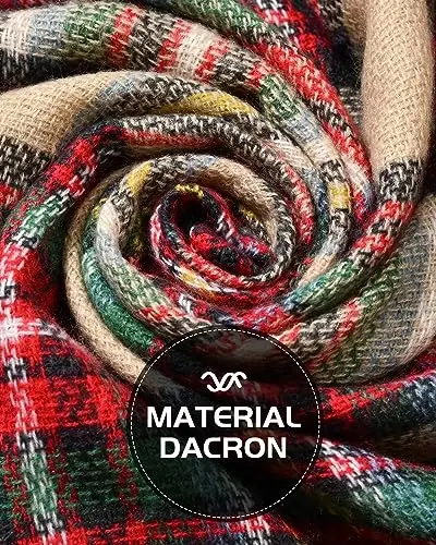 Clothirily Womens Winter Scarf, Fashion CasModazoneere Feel Plaid Scarfs for Women, PasModazoneina Shawls and Wraps, Long Blanket Scarf - 5