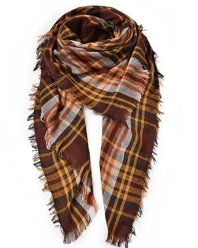 Clothirily Womens Winter Scarf, Oversized Long Blanket Plaid Shawl Wrap | Soft CasModazoneere Feel, Warm PasModazoneina Shawl and Wrap, Fashion Plaid Pattern with Tassel, Oversized Fit, Ideal Fall Winter Gift - 1