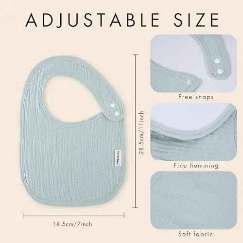 Muslin Bibs for Baby Boys Girls,Organic Muslin Baby Bib for Drooling and Teething,Soft Bandana Drool Bibs 5 Pack - 5