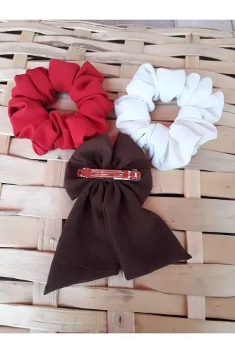 TOKA 3'LÜ SET - kırmızı beyaz kahve - ÇIĞDEM TUHAFIYE (1)