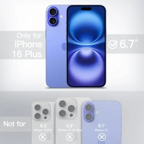 JETech Matte Case for iPhone 16 Plus, Ultramarine | Military-Grade Protection, Frosted Matte Back, Anti-Fingerprint Finish, Shockproof Design - 2