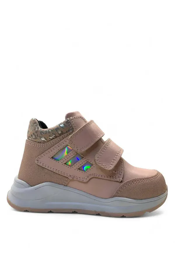 1559 Ортопедические, 100% натуральная кожа детские сапоги для девочек цвета пудры - 1