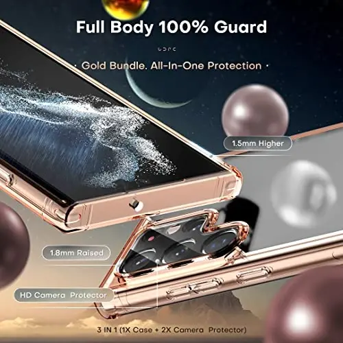 TOCOL for Samsung Galaxy S22 Ultra Case, Translucent Matte Hard Back [Military Grade Shockproof] [Anti-Scratch & Anti-Fingerprint] Slim Fit Protective Cover for Galaxy S22 Ultra Case 6.8'', Rose Gold | Full Camera & Military-Grade Protection, Anti-Sl - 4