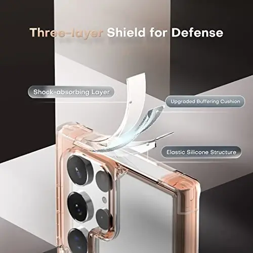 TOCOL for Samsung Galaxy S22 Ultra Case, Translucent Matte Hard Back [Military Grade Shockproof] [Anti-Scratch & Anti-Fingerprint] Slim Fit Protective Cover for Galaxy S22 Ultra Case 6.8'', Rose Gold | Full Camera & Military-Grade Protection, Anti-Sl - 5
