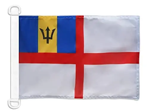 Barbados Naval Ensign NAUTICAL Flag 18'' x 12'' - Barbadian War flags 30 x 45 cm. - Banner 12x18 in for boat - AZ FLAG 