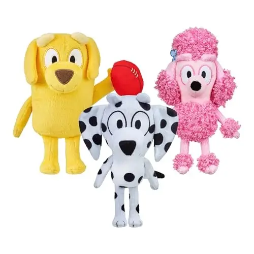 Bluey Friends 3 Pack Plush Toys, Lucky, Chloe and Coco | 6.5-7.5 in / 16-23 cm. tall Bluey plush toys for pretend play, character Plushy, kids toys - 1