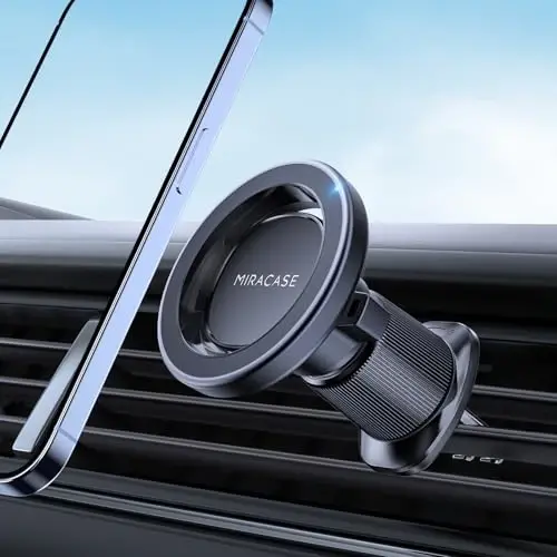 Miracase Car Phone Holder for Magsafe [Strong Magnets] Magnetic Phone Holders for Your Car, 360°Adjustable Air Vent Hands Free Cell Phone Mount Cradle Fit iPhone 17-12 & All Smartphones, Black - MIRACASE