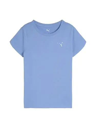 Puma Girls Core Logo Short Sleeve T-Shirt, Crewneck, Soft and Lightweight - 1