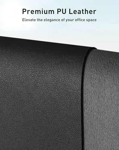Aothia Faux Leather Desk Mat - Large Mouse Pad, Non-Slip PU Leather Blotter, Waterproof Writing Surface for Office and Home (Black, 63