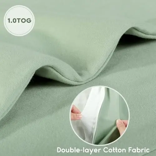 Yoofoss Baby Sleep Sack 0-6 Months TOG 1.0 Baby Wearable Blanket, 2 Pack 100% Organic Cotton Infant Toddler Sleeping Sack 2-Way Zipper Lightweight Sleep Sack - 3