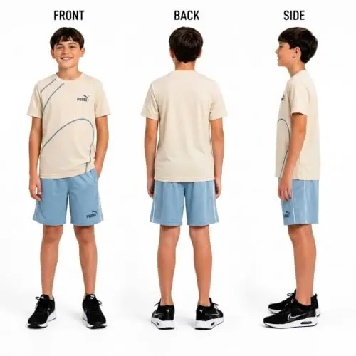 PUMA Boys 2 Piece Dry Fit Tee & Performance Active Shorts Set (Sizes 4-16) | Moisture Wicking Athletic Fabric, Breathable Lightweight Comfort, Great for Sports, Training & Active Play - PUMA (1)