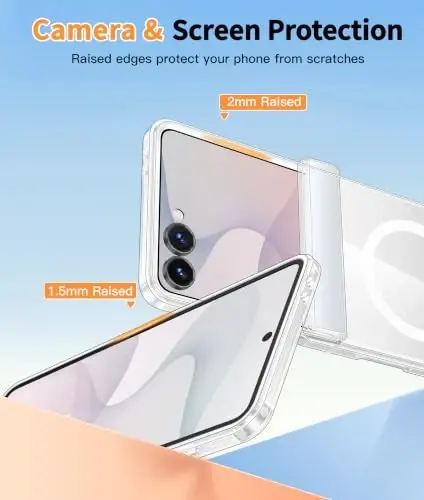 FNTCASE for Samsung-Galaxy Z Flip 8 Clear Case with Hinge Protection | Compatible with Magsafe, Screen Protector, Anti Yellowing, Military Grade Drop Shockproof Protective, Transparent Phone Case - 5