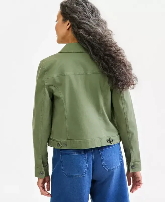 Women's Classic Denim Jacket, Created for Modazone - Leafy Clover - 3