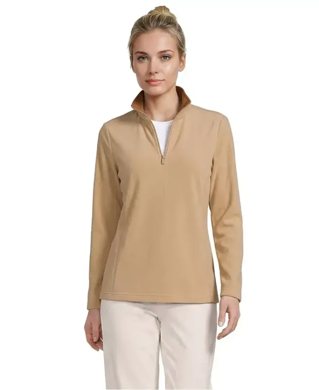 Women's Anyweather Fleece Quarter Zip Pullover - Sea salt pink - 12