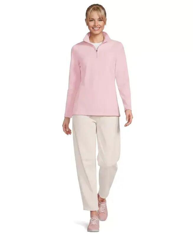 Women's Fleece Quarter Zip Pullover - Sea salt pink - 1