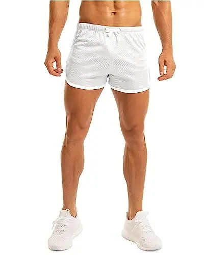 Ouber Men's Fitted Shorts Bodybuilding Workout Gym Running Tight Lifting Shorts - 3