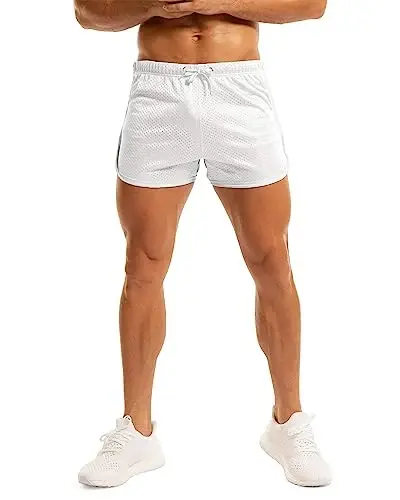 Ouber Men's Fitted Shorts Bodybuilding Workout Gym Running Tight Lifting Shorts - 5