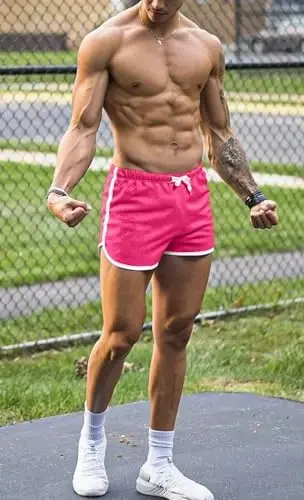 Ouber Men's Fitted Shorts Bodybuilding Workout Gym Running Tight Lifting Shorts - 3