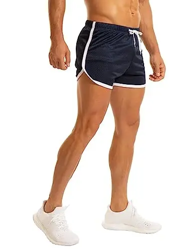 Ouber Men's Fitted Shorts Bodybuilding Workout Gym Running Tight Lifting Shorts - OUBER (1)