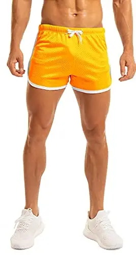 Ouber Men's Fitted Shorts Bodybuilding Workout Gym Running Tight Lifting Shorts 
