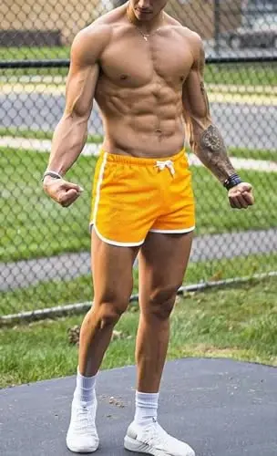 Ouber Men's Fitted Shorts Bodybuilding Workout Gym Running Tight Lifting Shorts - 3