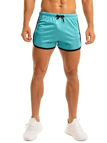 Ouber Men's Fitted Shorts Bodybuilding Workout Gym Running Tight Lifting Shorts 