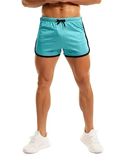 Ouber Men's Fitted Shorts Bodybuilding Workout Gym Running Tight Lifting Shorts - OUBER (1)