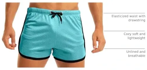 Ouber Men's Fitted Shorts Bodybuilding Workout Gym Running Tight Lifting Shorts - 4