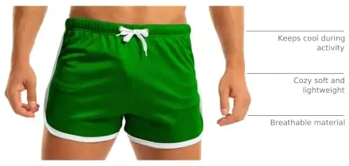 Ouber Men's Fitted Shorts Bodybuilding Workout Gym Running Tight Lifting Shorts - 4