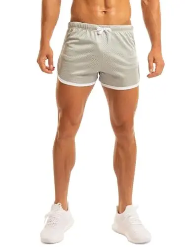 Ouber Men's Fitted Shorts Bodybuilding Workout Gym Running Tight Lifting Shorts - 1