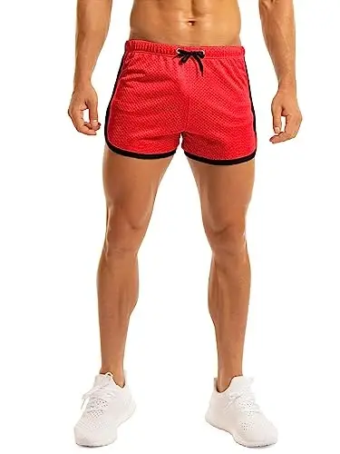 Ouber Men's Fitted Shorts Bodybuilding Workout Gym Running Tight Lifting Shorts - OUBER