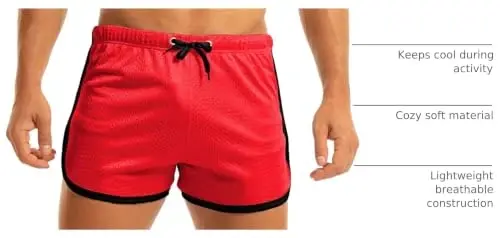 Ouber Men's Fitted Shorts Bodybuilding Workout Gym Running Tight Lifting Shorts - 4