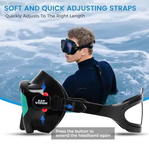 Snorkel Diving Mask Panoramic HD Swim Mask, Anti-Fog Scuba Diving Goggles,Tempered Glass Dive Mask Adult Youth Swim Goggles with Nose Cover for Diving, Snorkeling, Swimming - 5