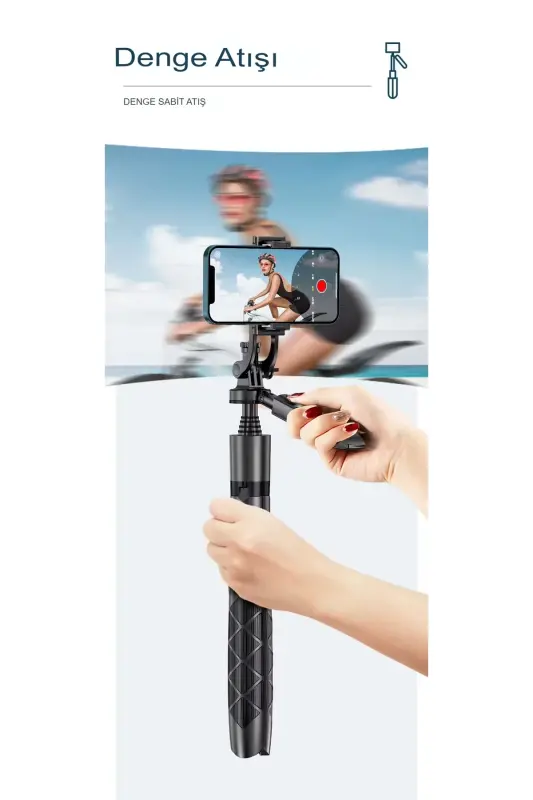 157 CM kablosuz Selfie Tripod standı katlanabilir Monopod aksiyon kameraları akıllı telefonlar - L17 - 4