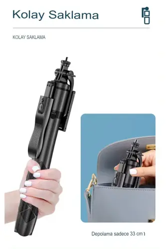 157 CM kablosuz Selfie Tripod standı katlanabilir Monopod aksiyon kameraları akıllı telefonlar - L17 - 5