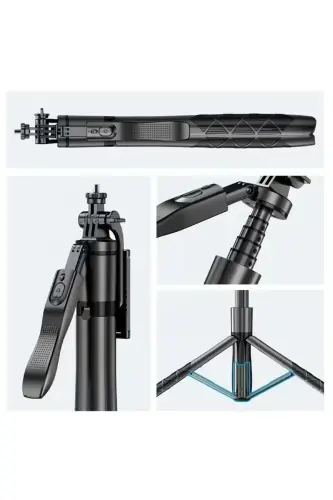 157 CM kablosuz Selfie Tripod standı katlanabilir Monopod aksiyon kameraları akıllı telefonlar - L17 - 9
