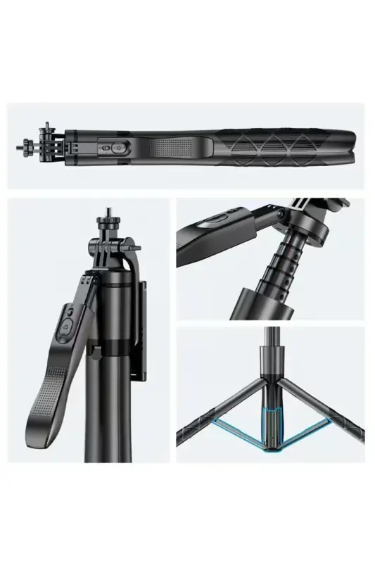 157 CM kablosuz Selfie Tripod standı katlanabilir Monopod aksiyon kameraları akıllı telefonlar - L17 - 9