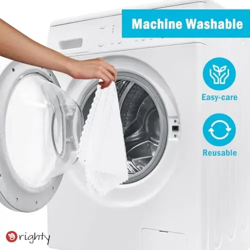 Orighty Microfiber Cleaning Cloth 5 Pack, White Cleaning Rags 12x11 inch | Microfiber Towels for Cars, Highly Absorbent Household Cleaning Supplies, Reusable Lint Free Cloths for House, Kitchen - 5
