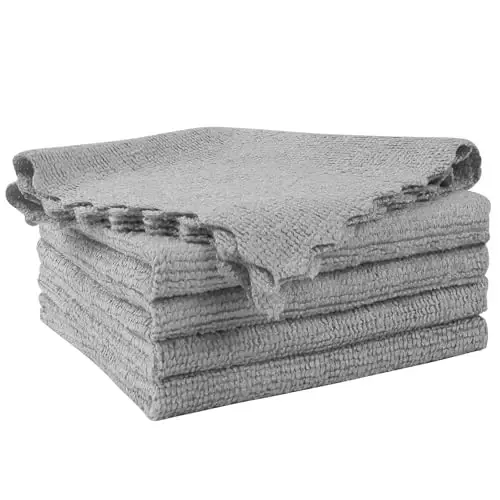 Orighty Microfiber Cleaning Cloth 5 Pack, Grey Cleaning Rags 12x11 inch | Microfiber Towels for Cars, Highly Absorbent Household Cleaning Supplies, Reusable Lint Free Cloths for House, Kitchen 
