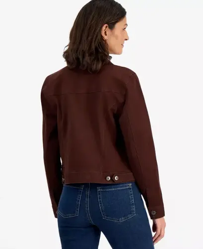 Women's Classic Denim Jacket, Created for Modazone - Grand Brown - STYLE & CO (1)