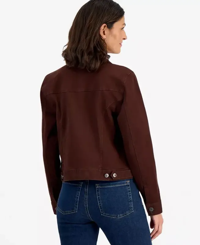 Women's Classic Denim Jacket, Created for Modazone - Grand Brown - 2